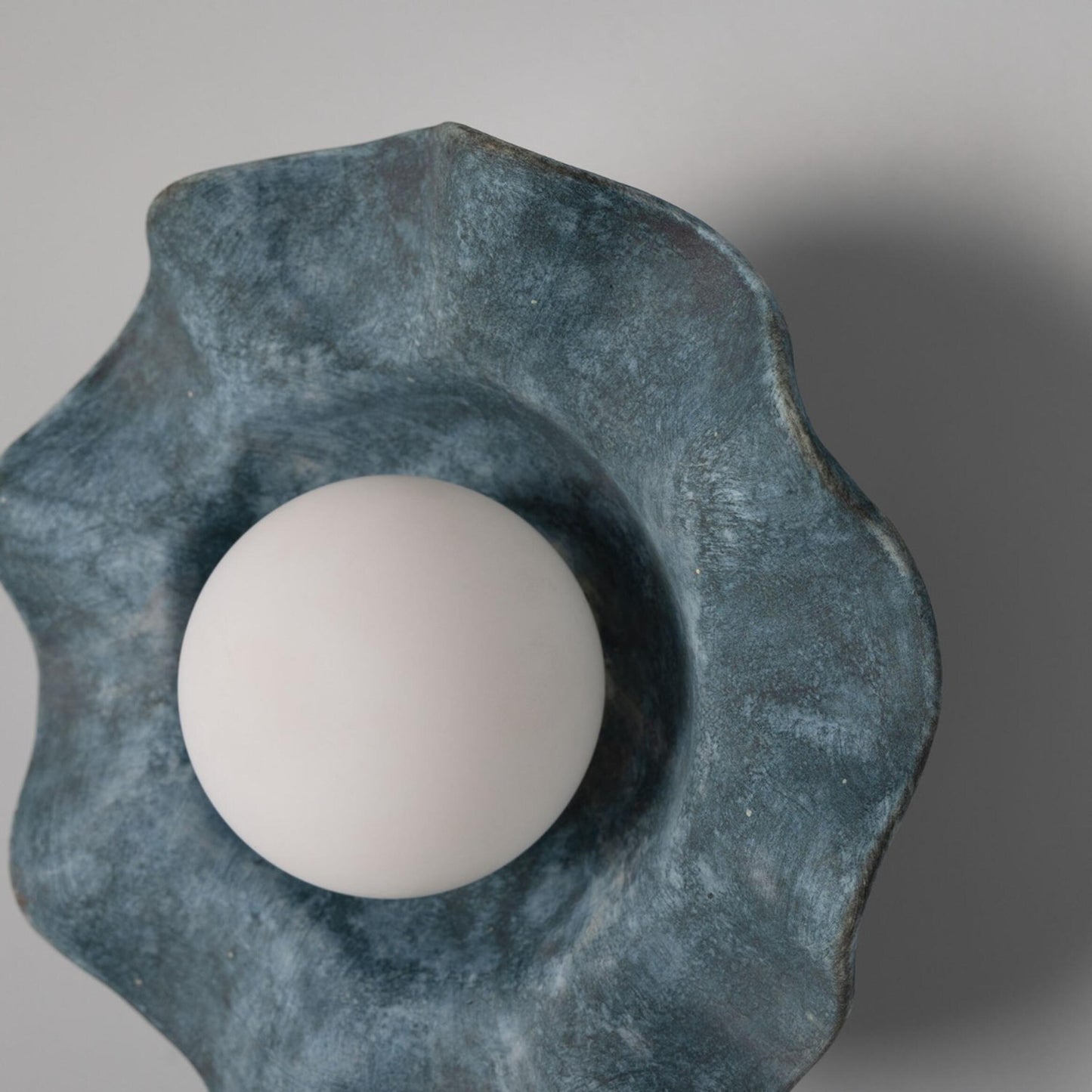 Rivale Wall Light with Wavy Ceramic Shade, Blue Earth, product shot