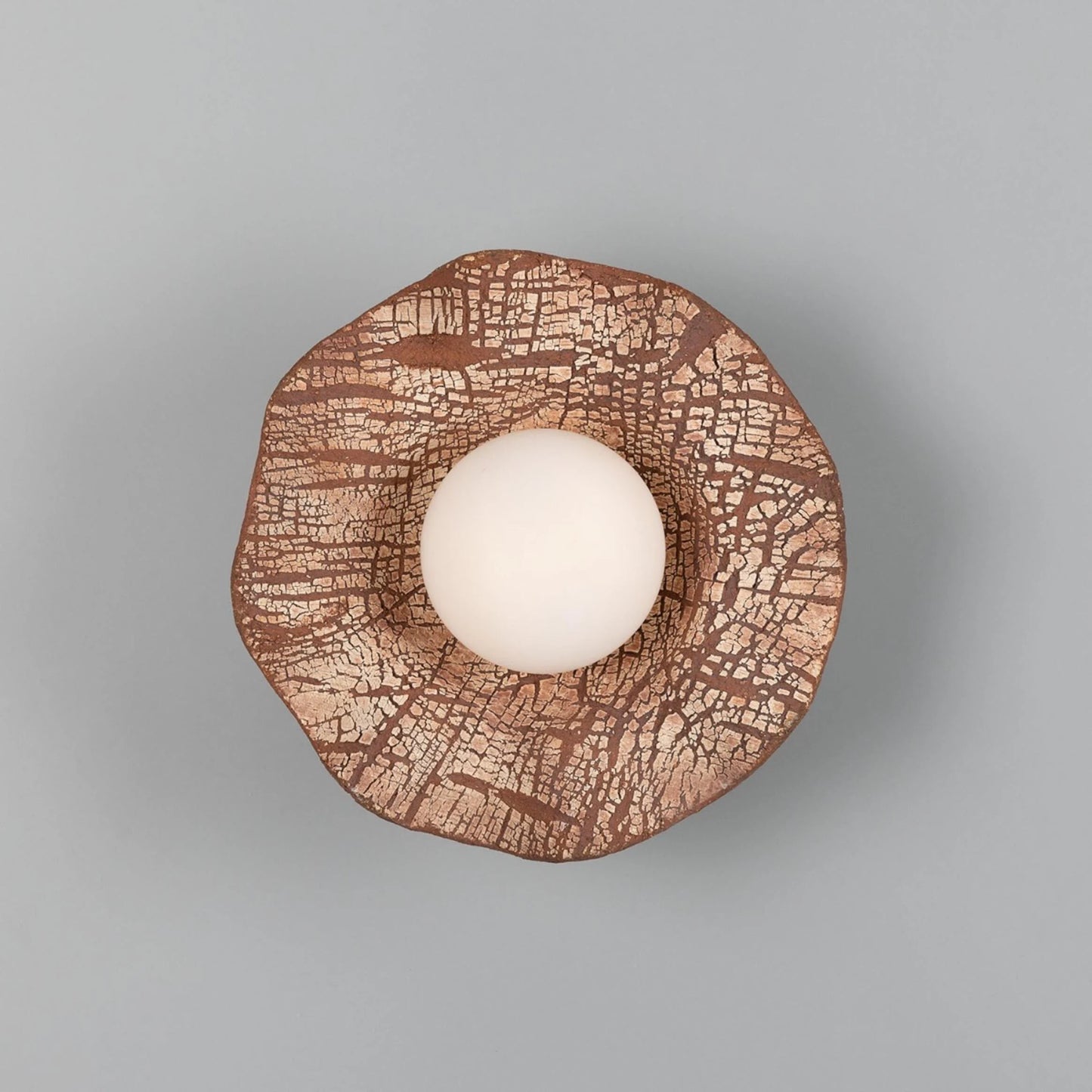 Rivale Wall Light with Wavy Ceramic Shade, Red Iron