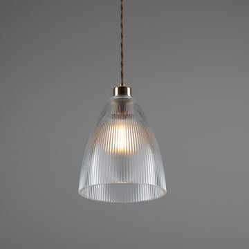 Corvera Holophane Glass Pendant Light 20cm
