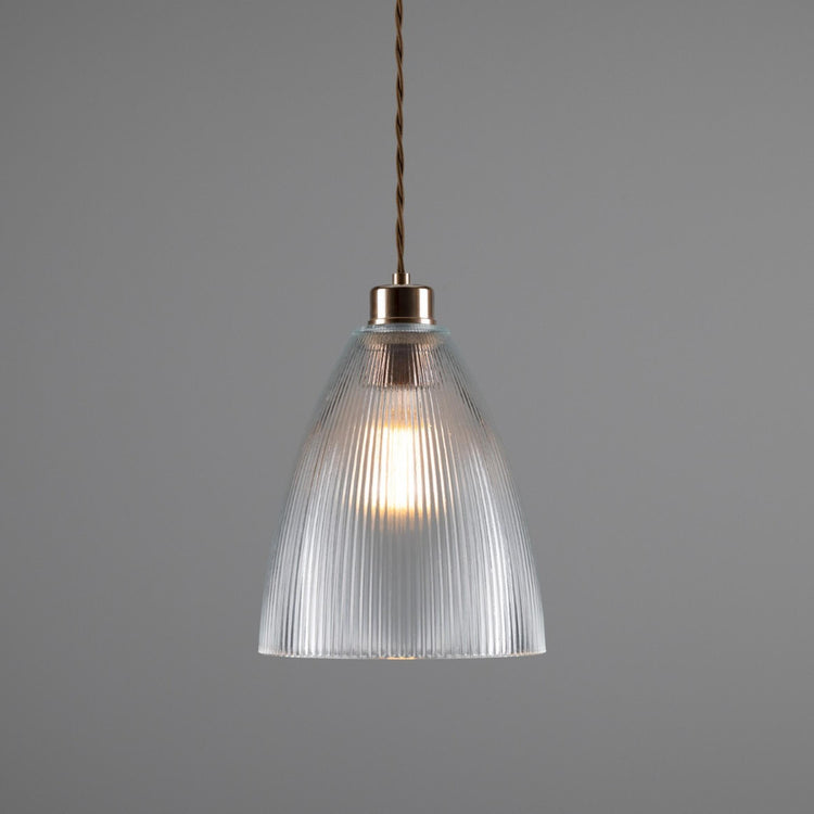 Corvera Holophane Glass Pendant Light 20cm