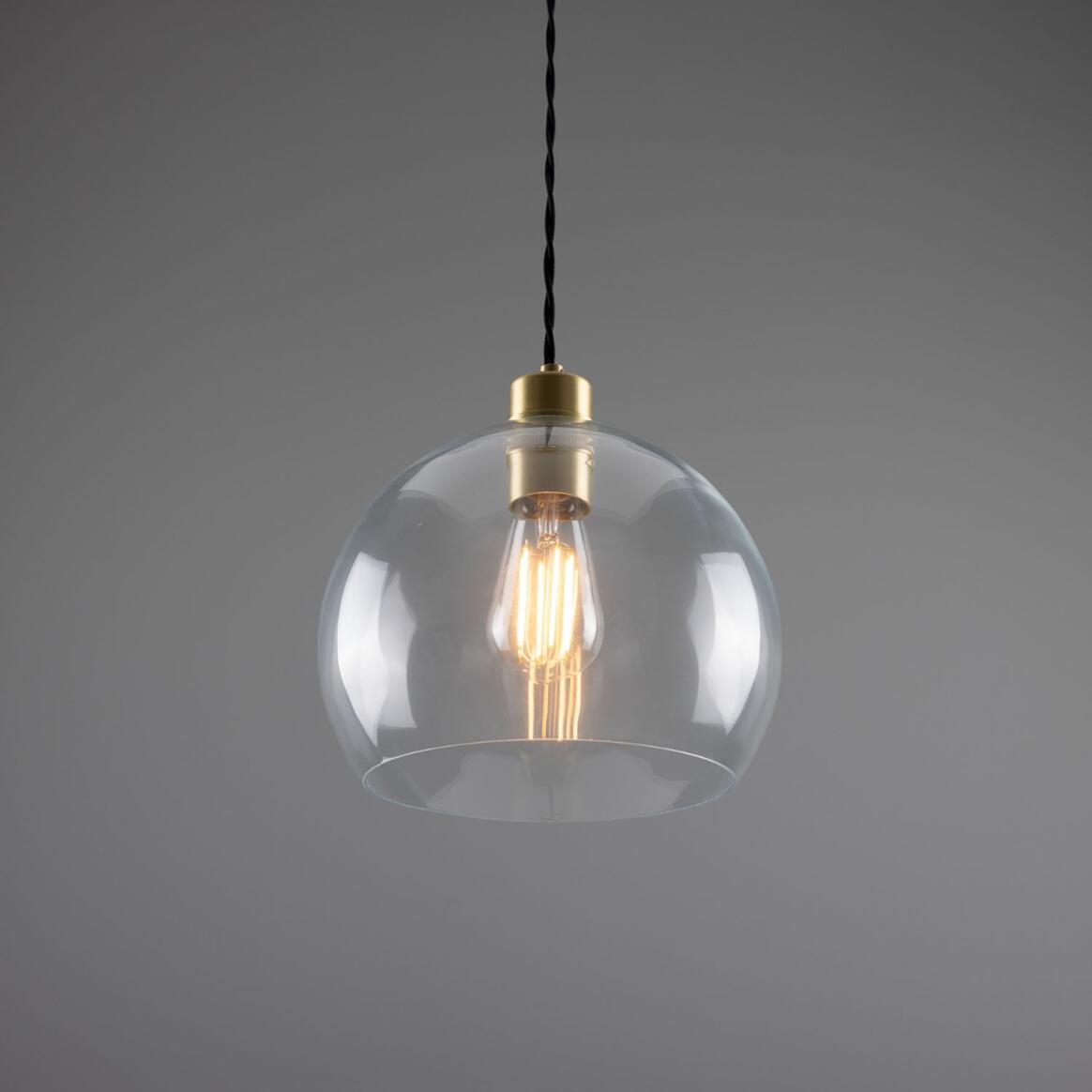 Eden Clear Open Glass Globe Pendant Light 25cm