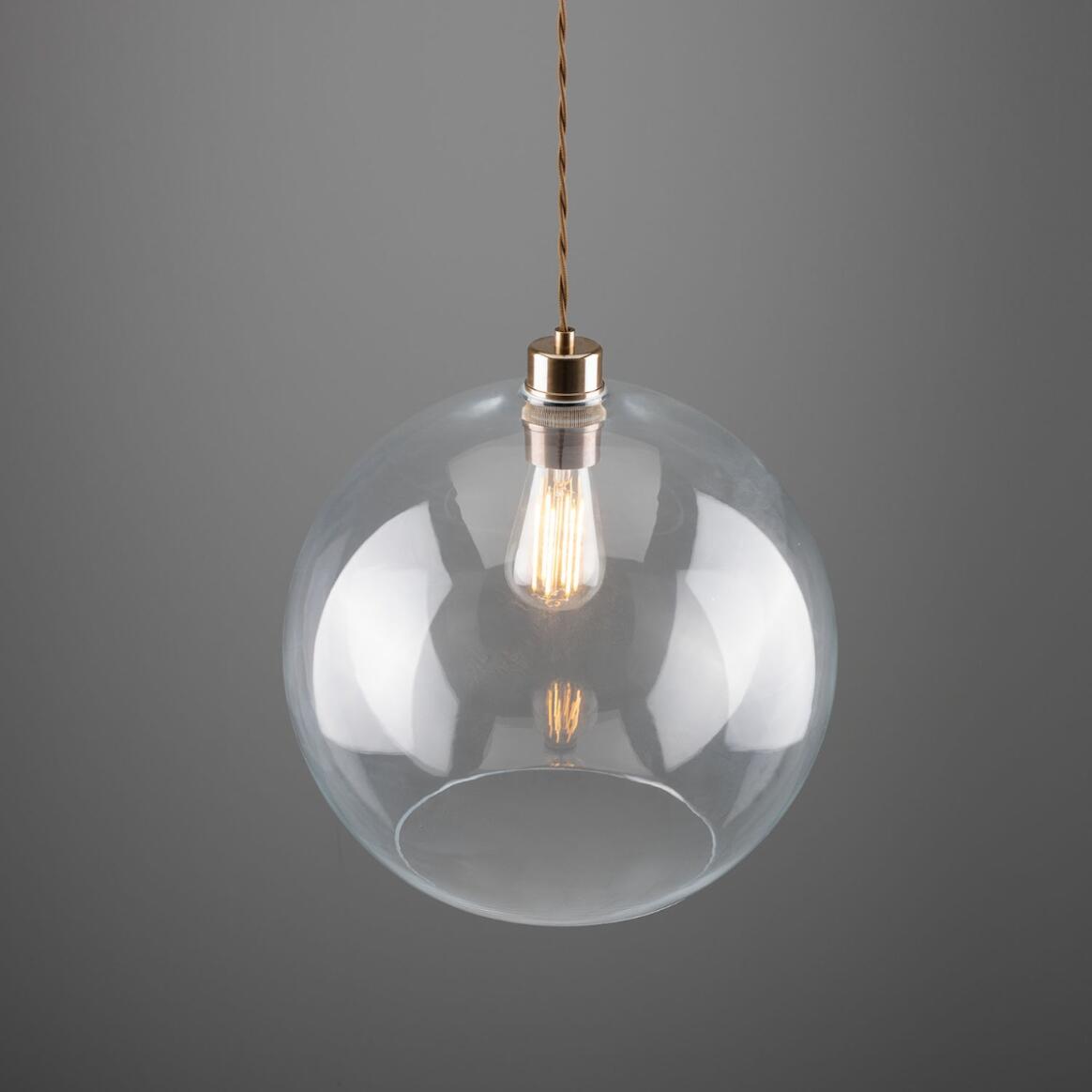 Eden Large Clear Open Glass Globe Pendant Light 35cm
