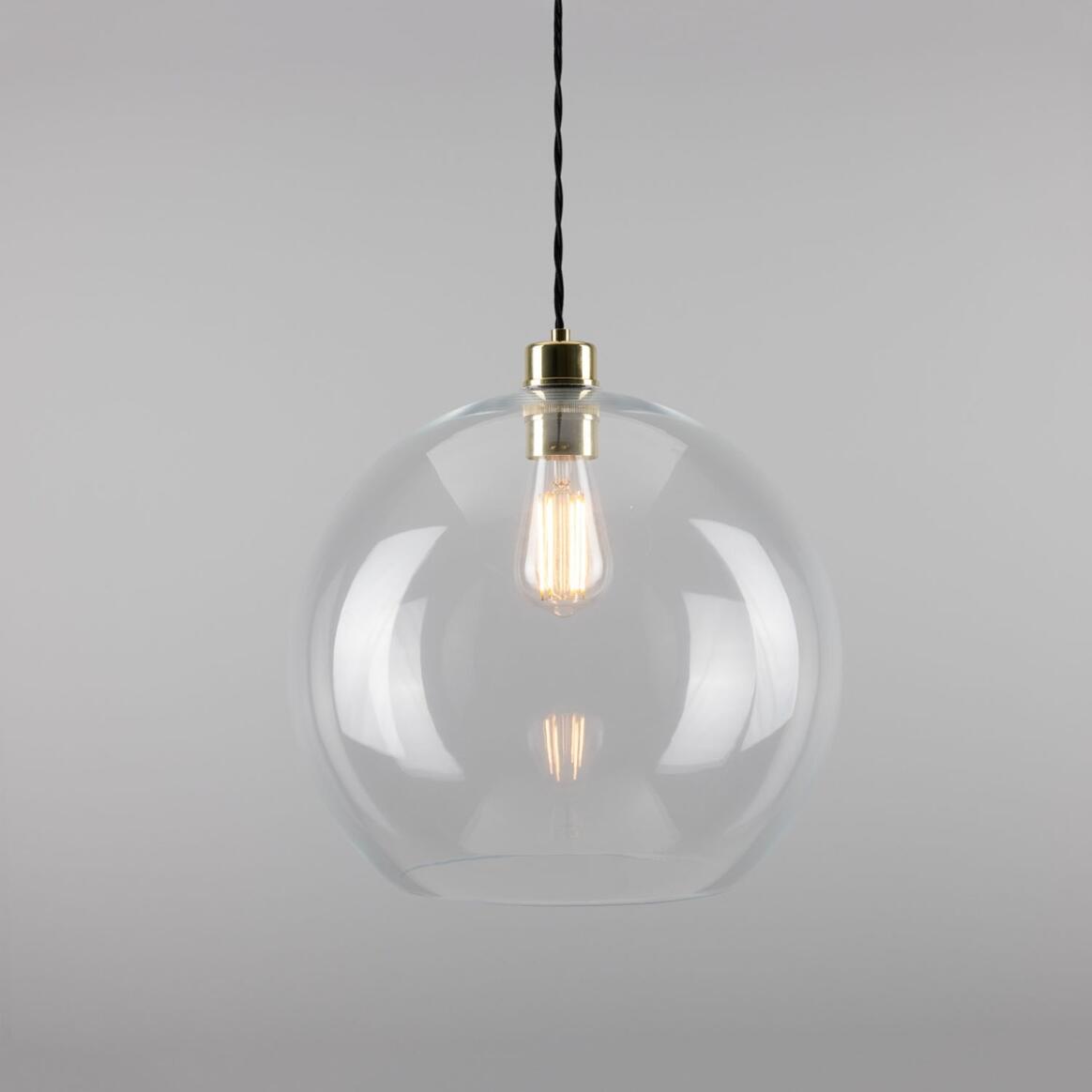 Eden Large Clear Open Glass Globe Pendant Light 35cm