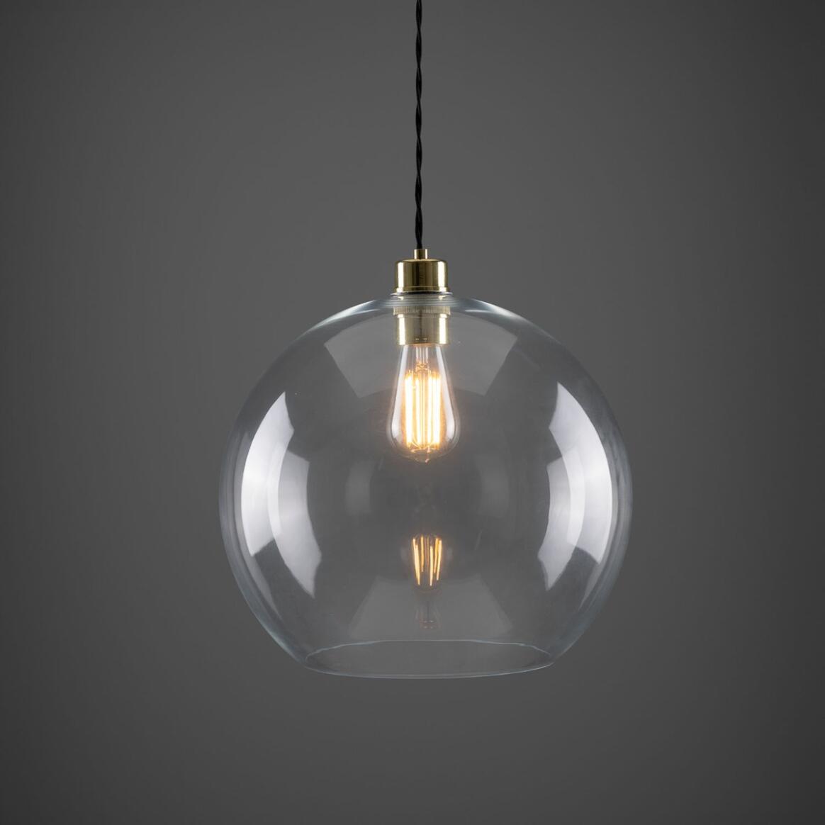 Eden Large Clear Open Glass Globe Pendant Light 35cm