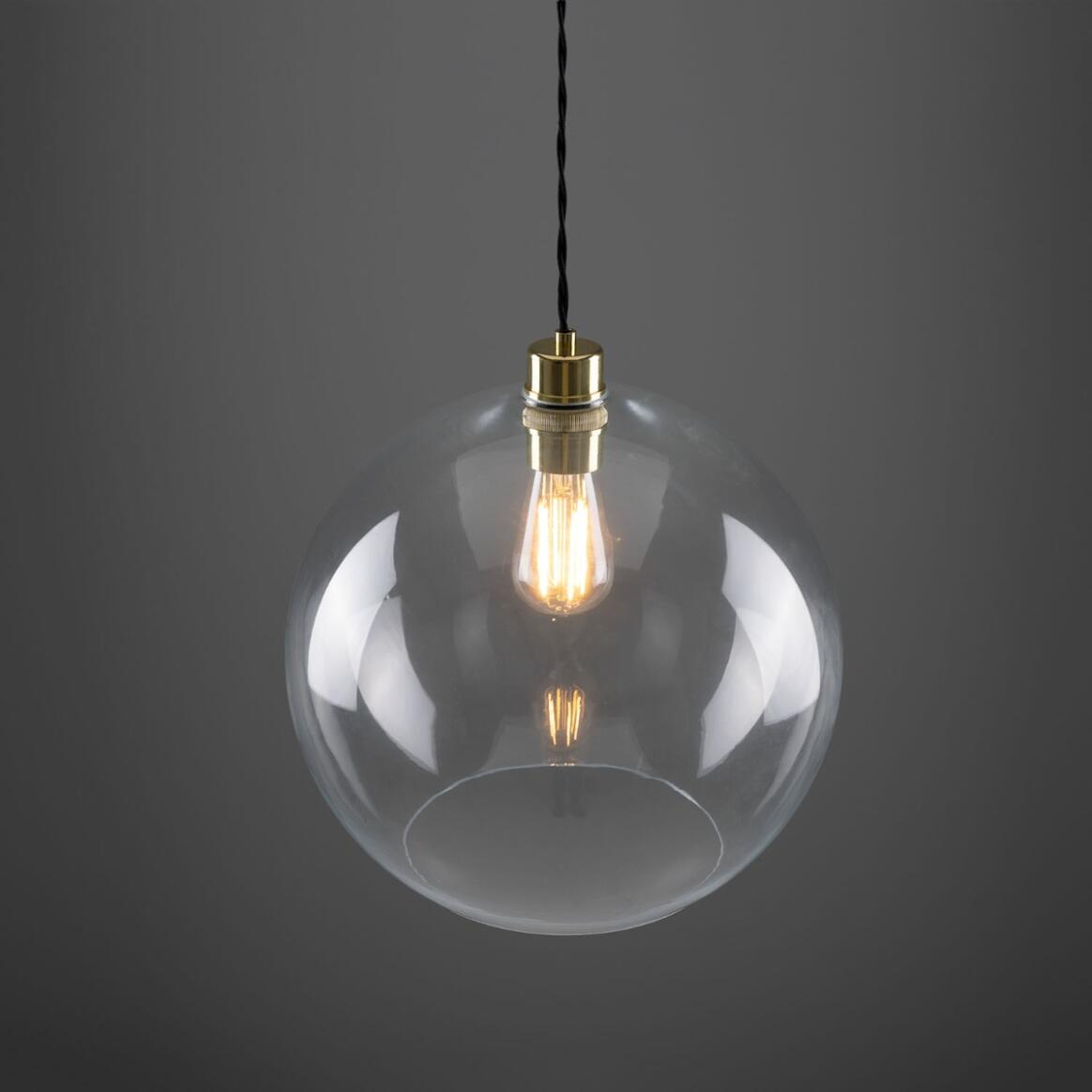 Eden Large Clear Open Glass Globe Pendant Light 35cm