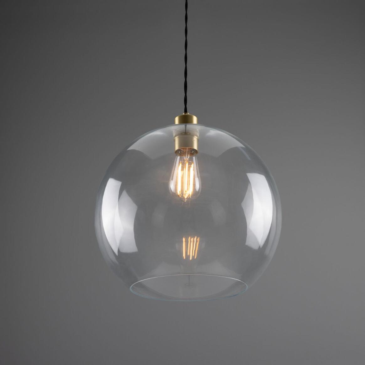 Eden Large Clear Open Glass Globe Pendant Light 35cm