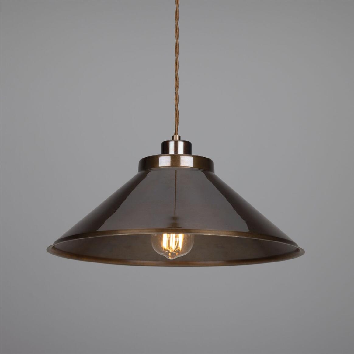 Rio Vintage Brass Pendant Light 38cm