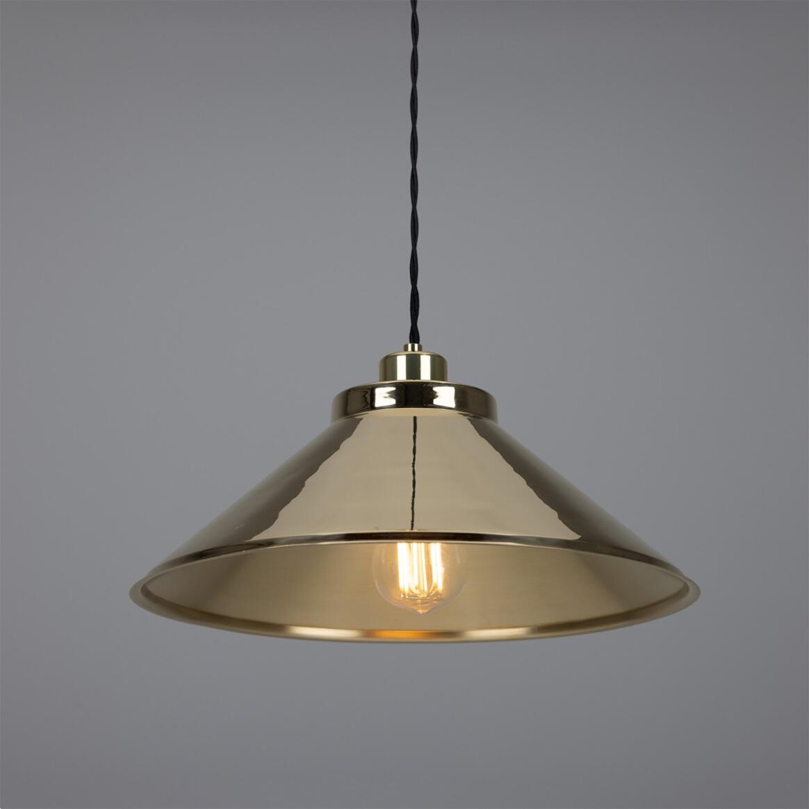 Rio Vintage Brass Pendant Light 38cm