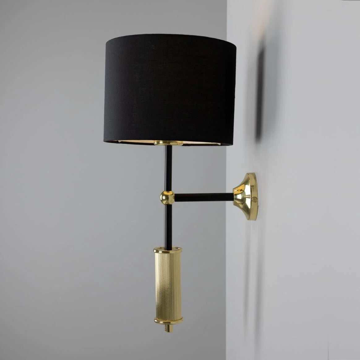 Gorey Contemporary Wall Light with Drum Fabric Shade