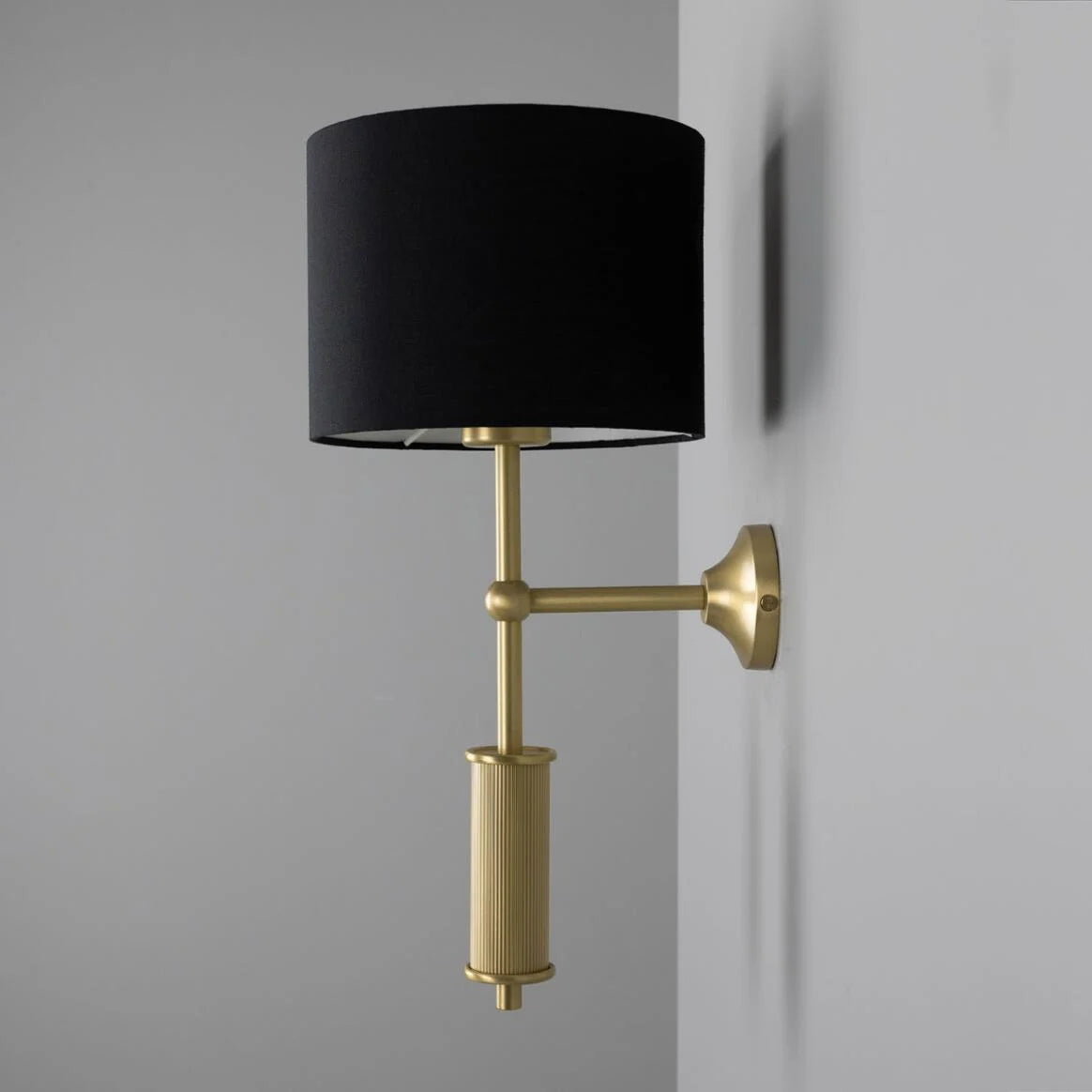 Gorey Contemporary Wall Light with Drum Fabric Shade