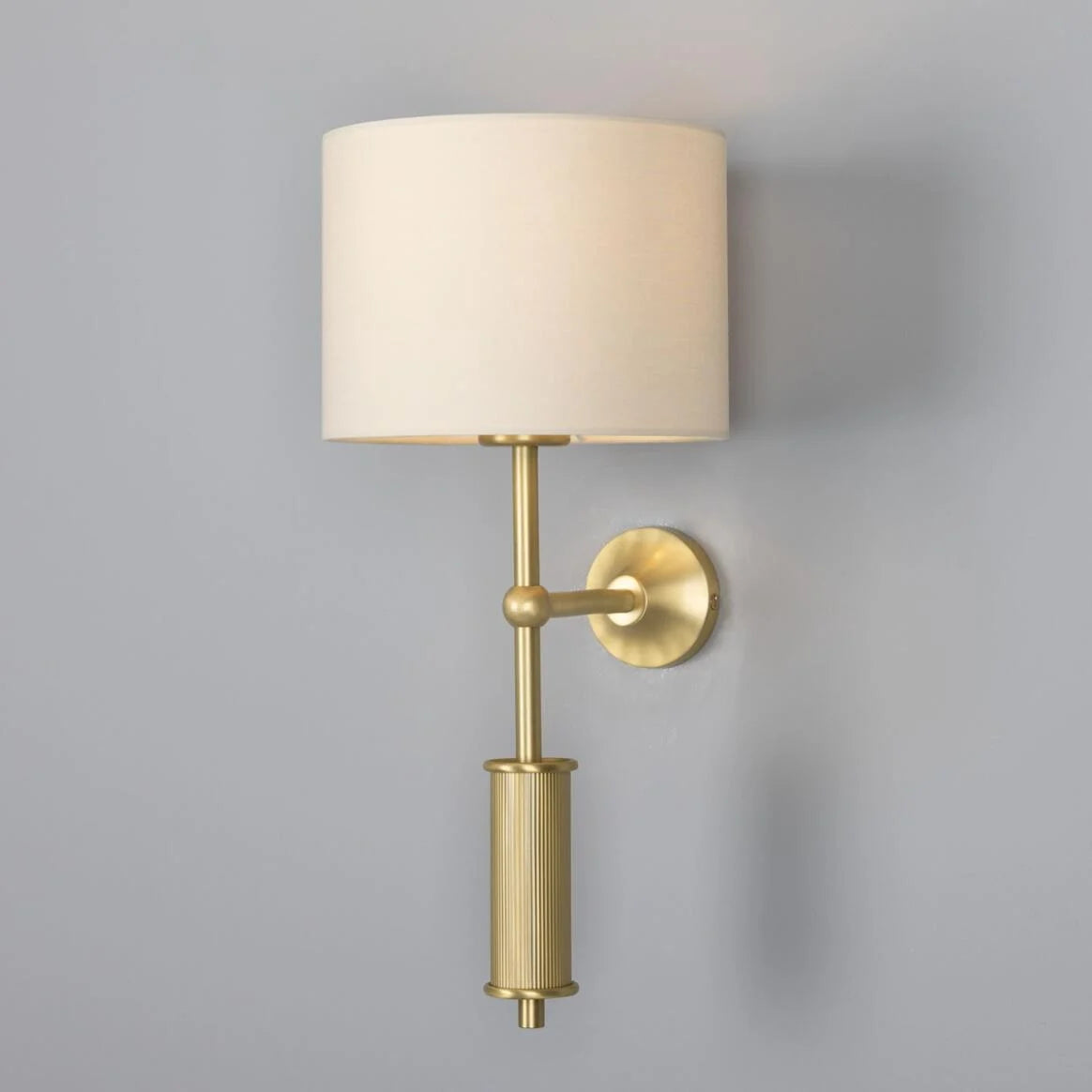 Gorey Contemporary Wall Light with Drum Fabric Shade