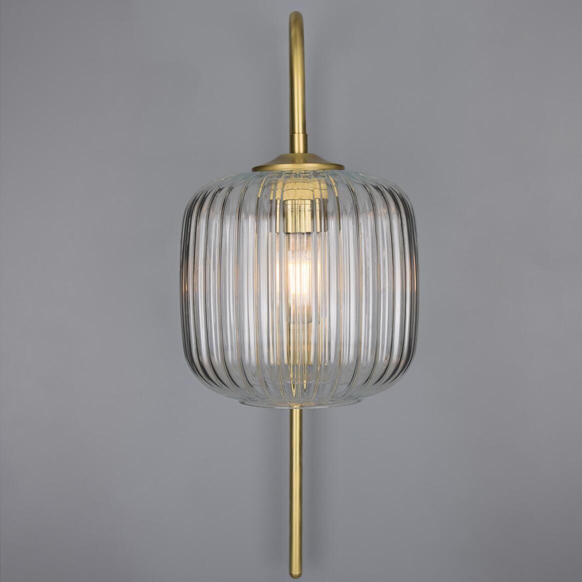 Astoria Reeded Glass and Brass Wall Light