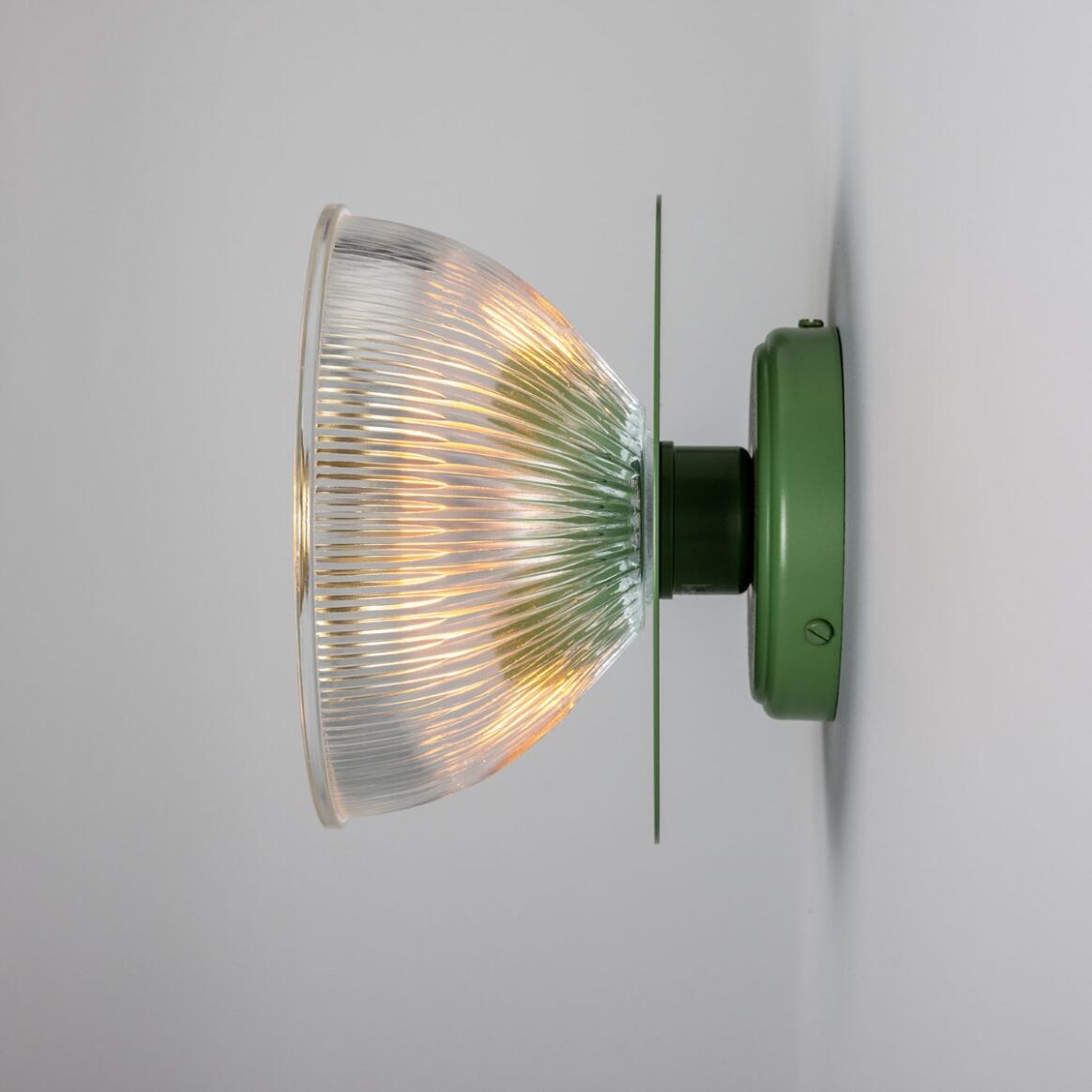 Eclipse Coloured Brass and Prismatic Glass Dish Wall Light