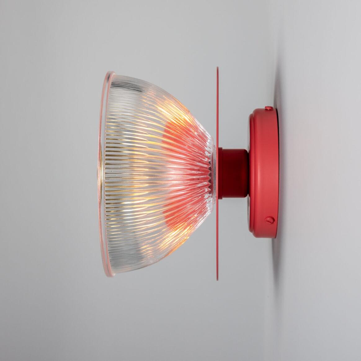 Eclipse Coloured Brass and Prismatic Glass Dish Wall Light