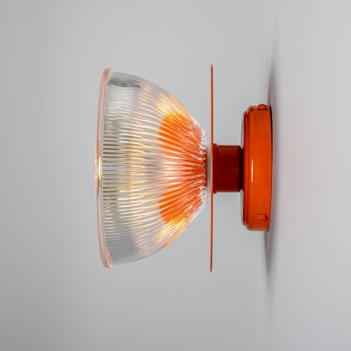 Eclipse Coloured Brass and Prismatic Glass Dish Wall Light