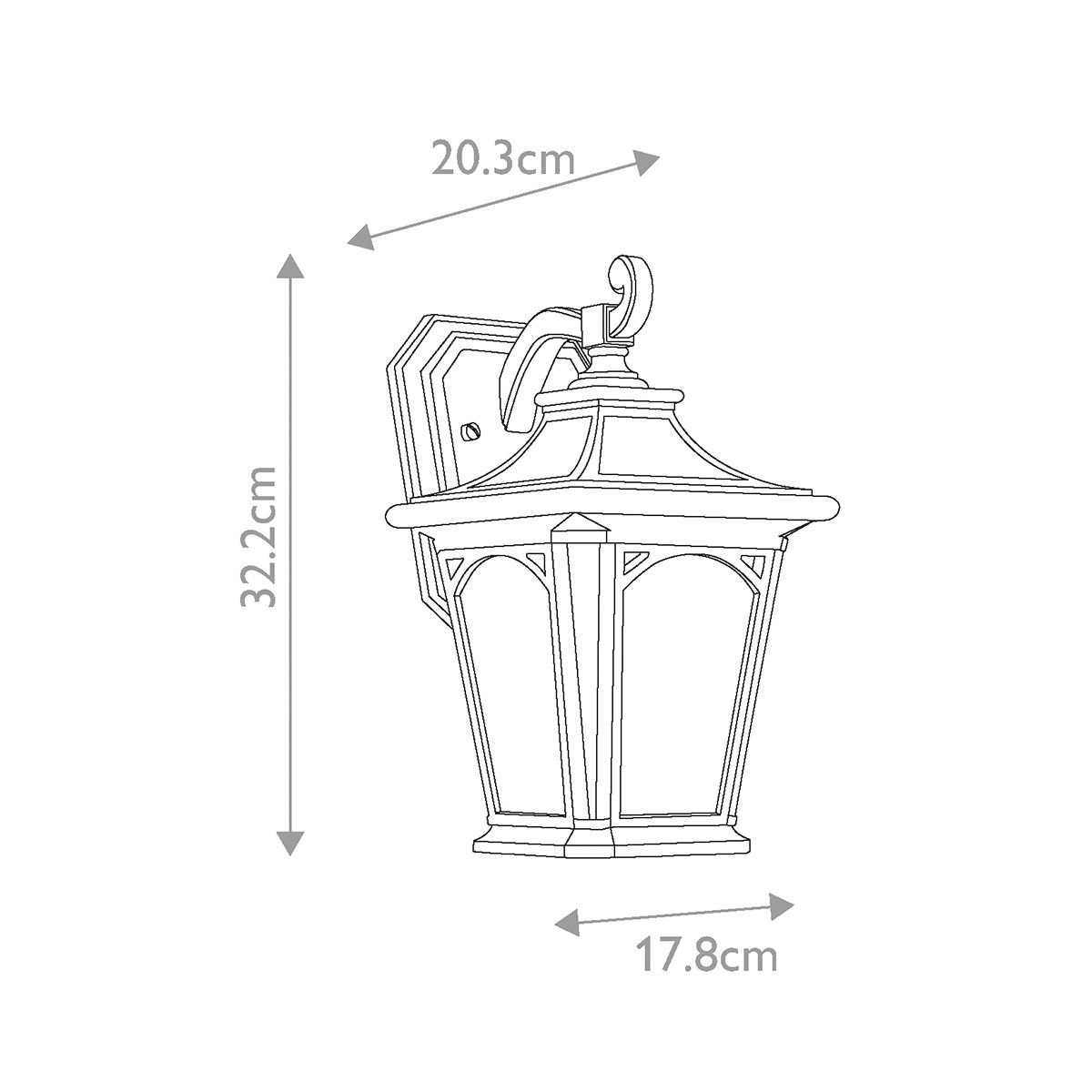 Bedford in Light Small Wall Lantern in Mystic Black