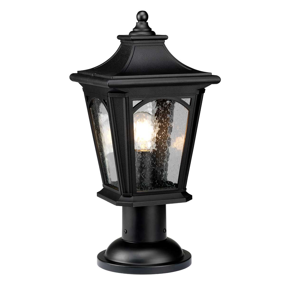 Bedford Light Medium Pedestal Lantern in Mystic Black