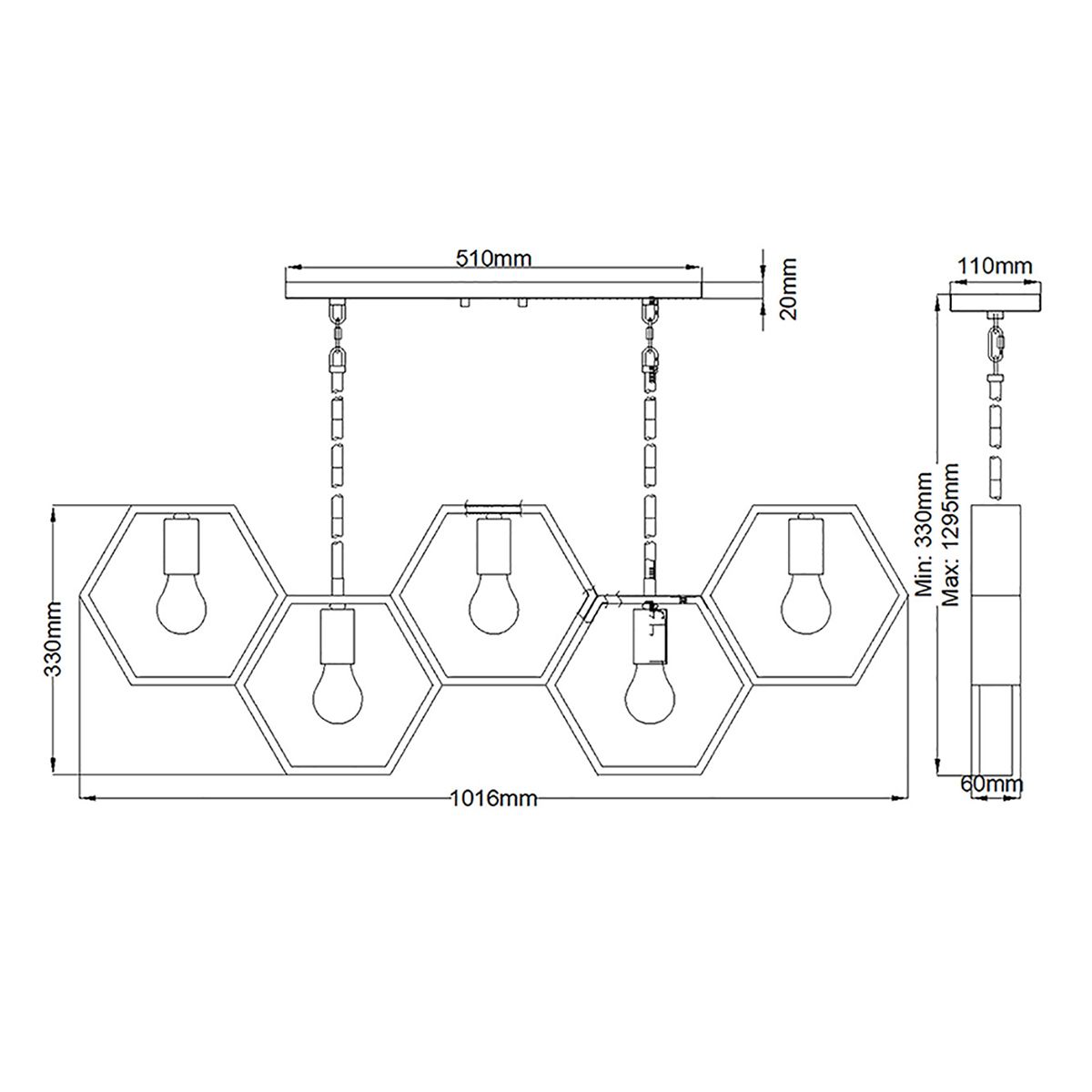Bismarck Light Linear Pendant in Earth Black