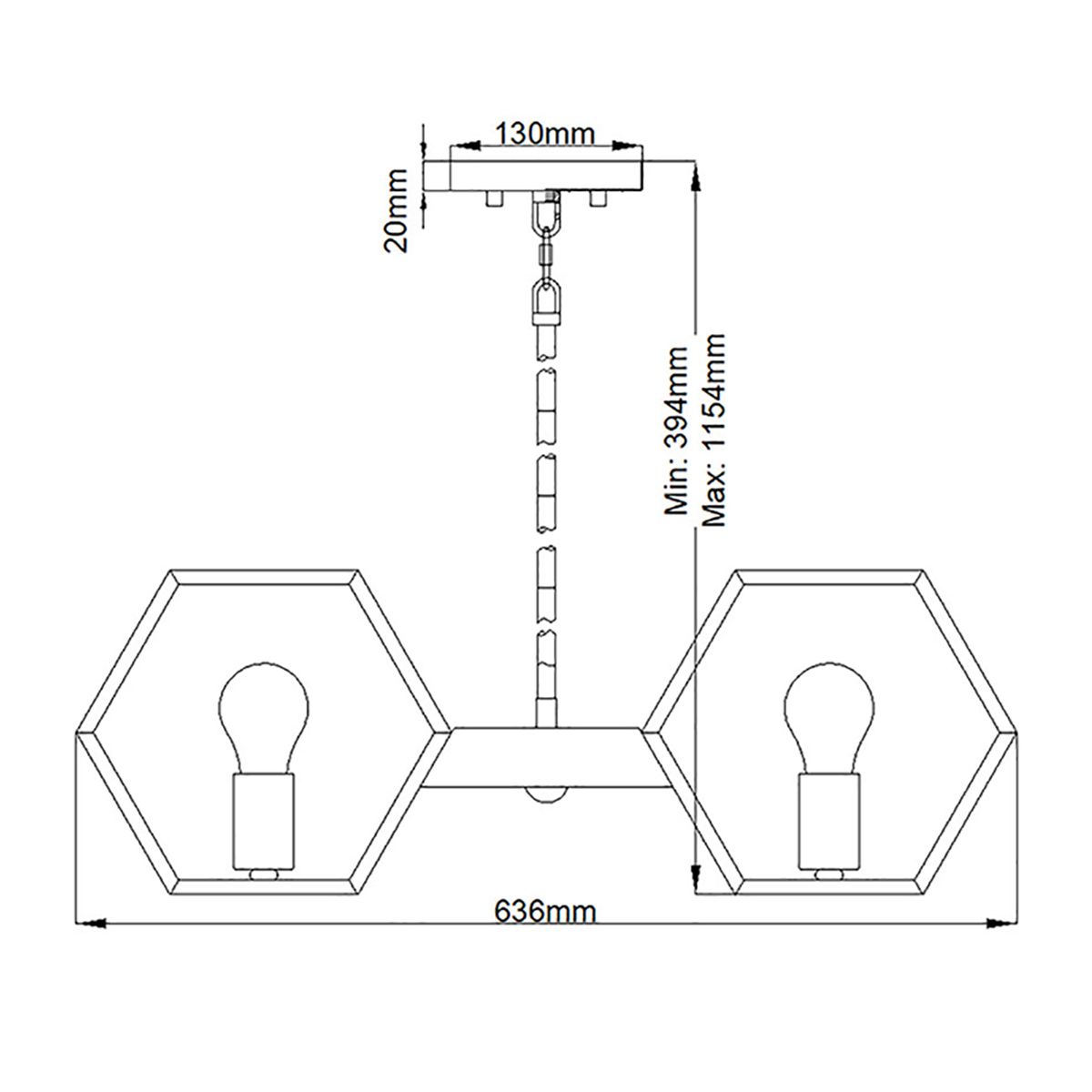 Bismarck Light Chandelier in Earth Black