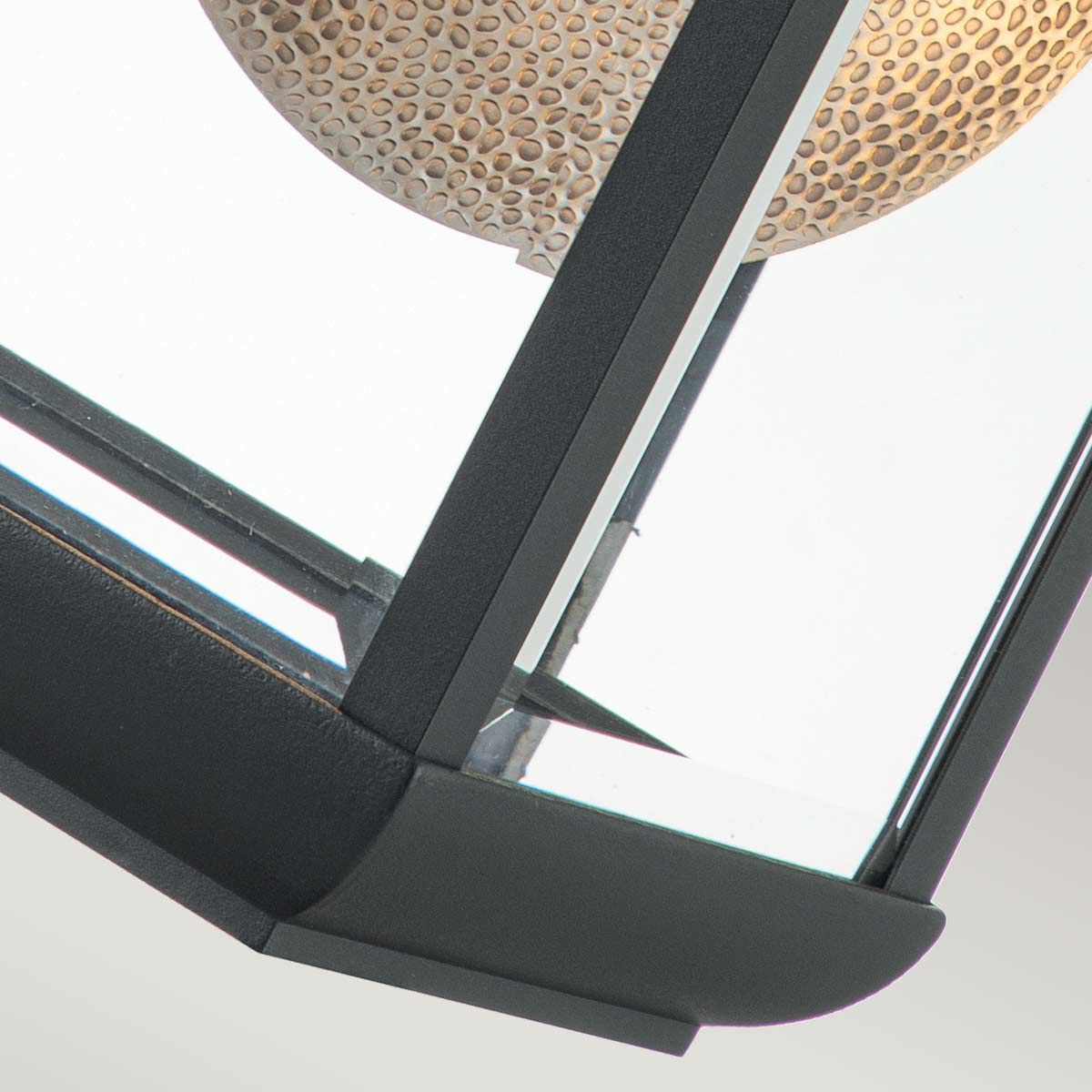Byron Light Large Wall Lantern in Graphite with Pewter Reflector