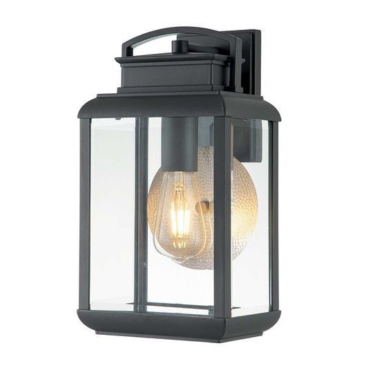 Byron Light Medium Wall Lantern in Graphite with Pewter Reflector