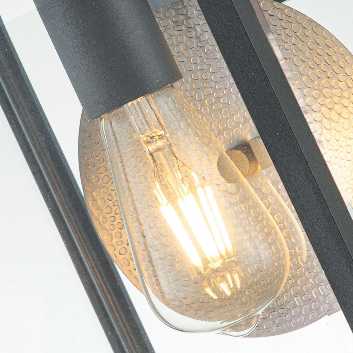 Byron Light Medium Wall Lantern in Graphite with Pewter Reflector