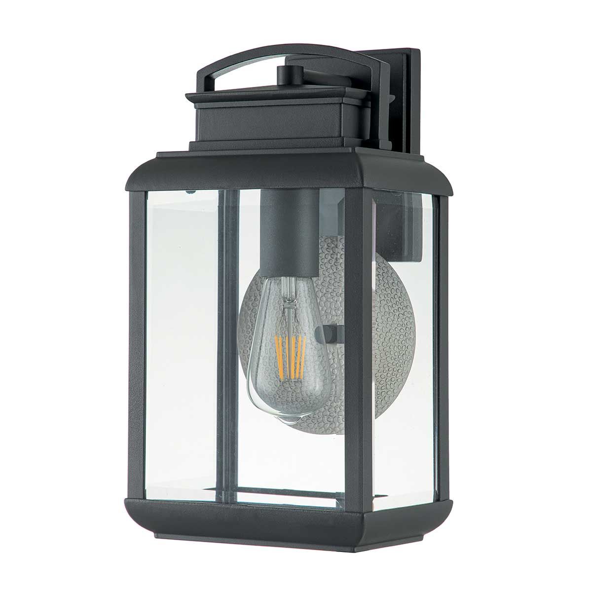 Byron Light Medium Wall Lantern in Graphite with Pewter Reflector