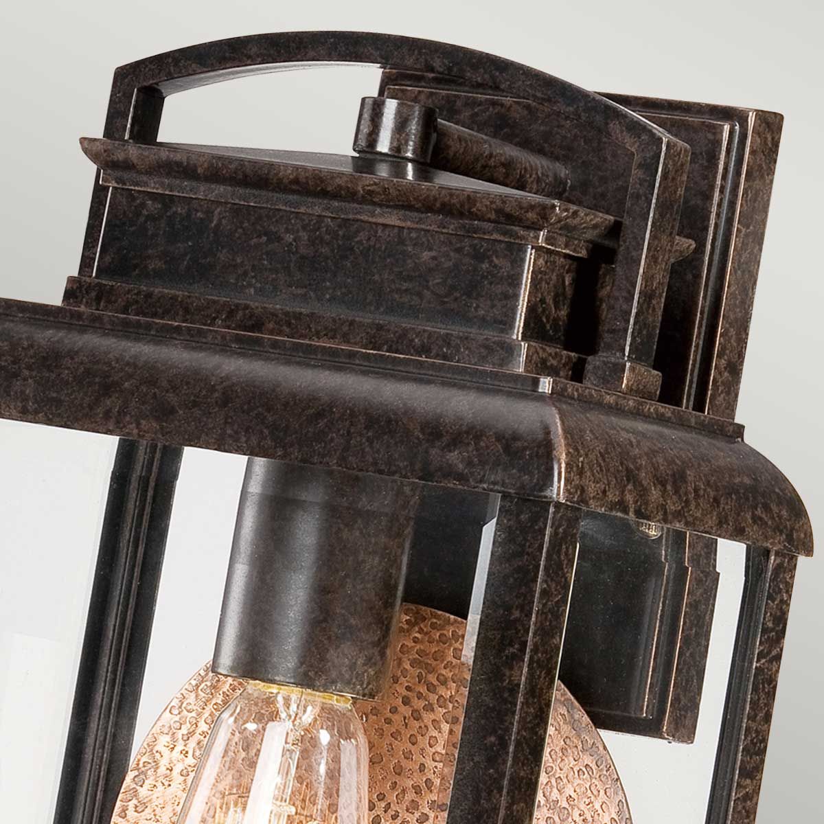 Byron Light Medium Wall Lantern in Imperial Bronze with Copper Reflector