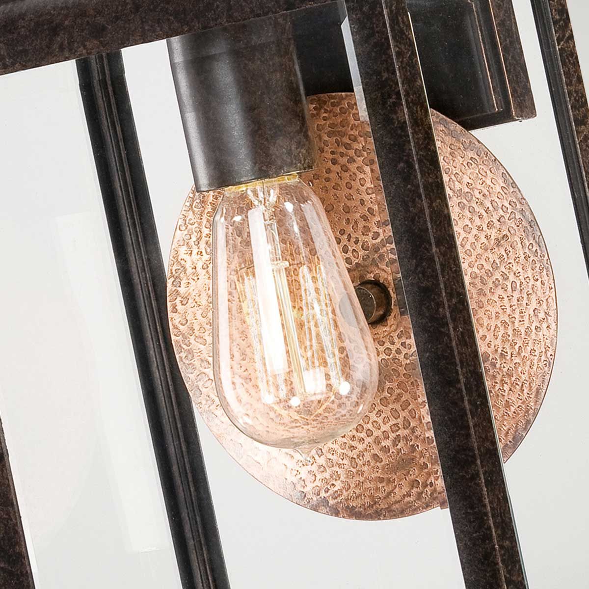 Byron Light Medium Wall Lantern in Imperial Bronze with Copper Reflector