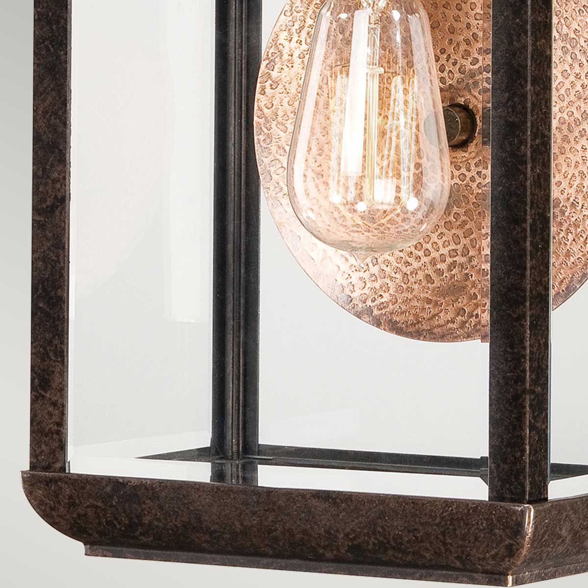 Byron Light Medium Wall Lantern in Imperial Bronze with Copper Reflector