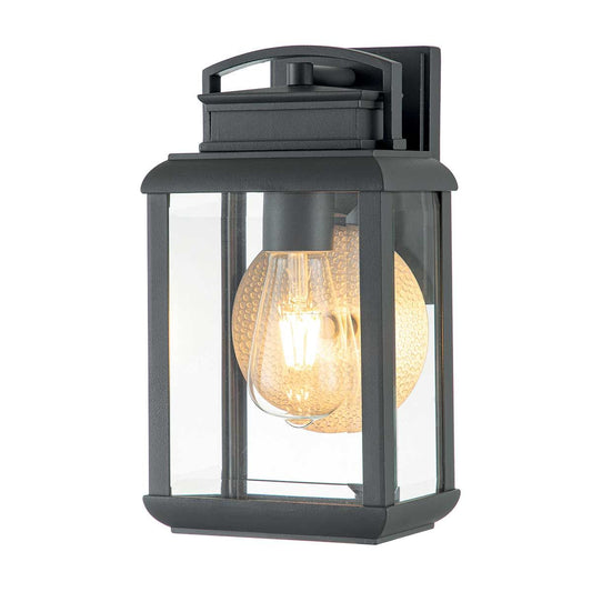 Byron Light Small Wall Lantern in Graphite with Pewter Reflector