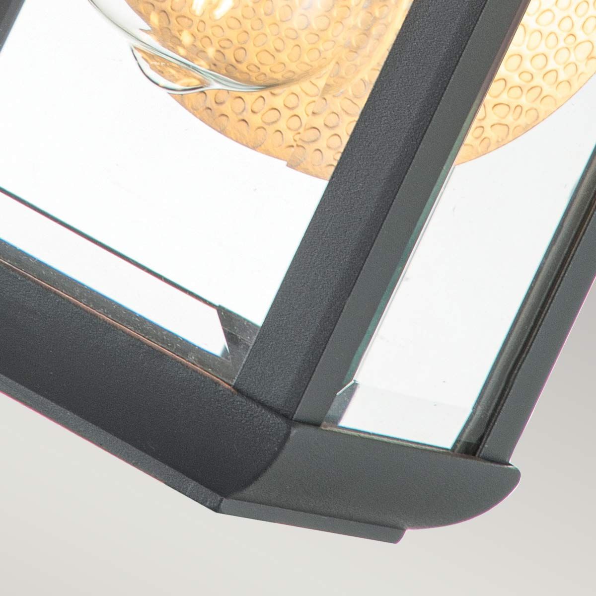 Byron Light Small Wall Lantern in Graphite with Pewter Reflector