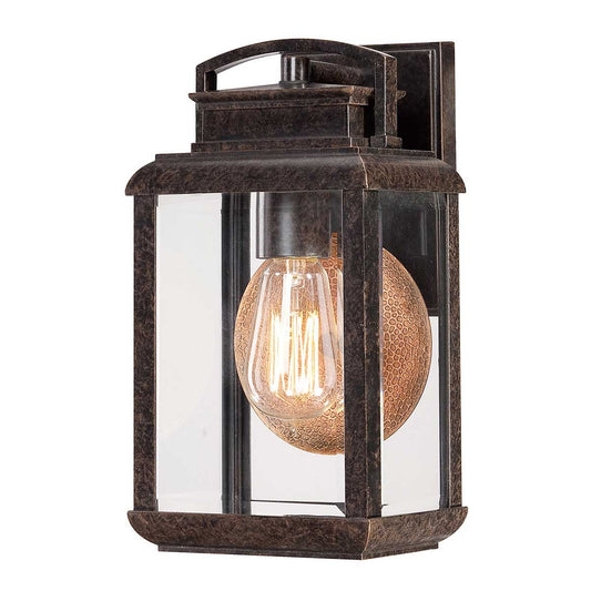 Byron Light Small Wall Lantern in Imperial Bronze with Copper Reflector