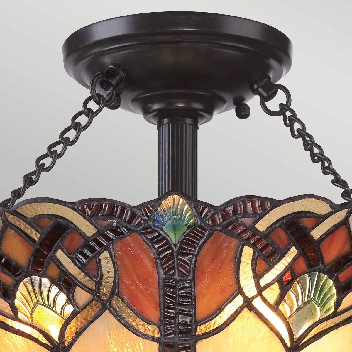 Cambridge Light Large Semi-Flush in Vintage Bronze