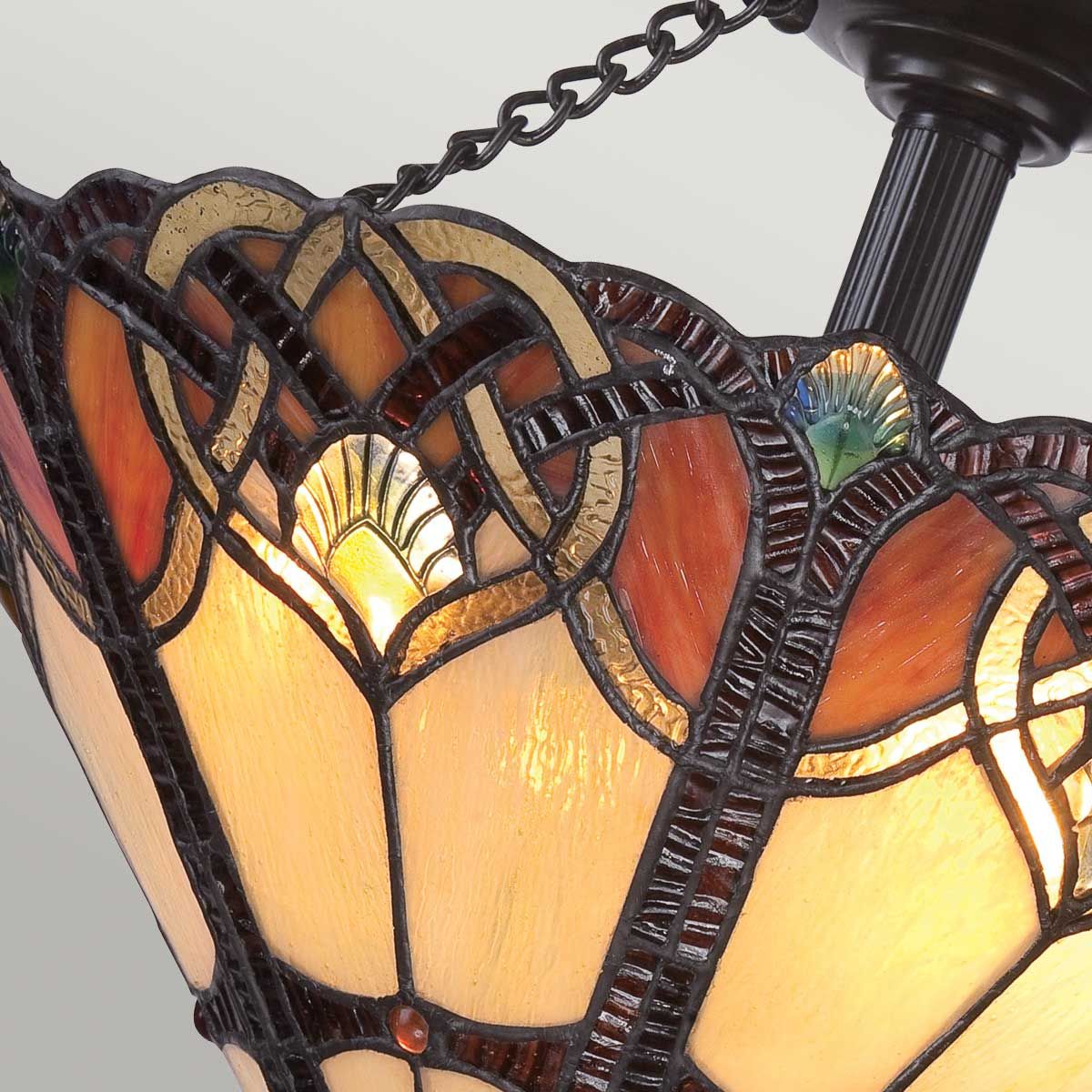 Cambridge Light Large Semi-Flush in Vintage Bronze
