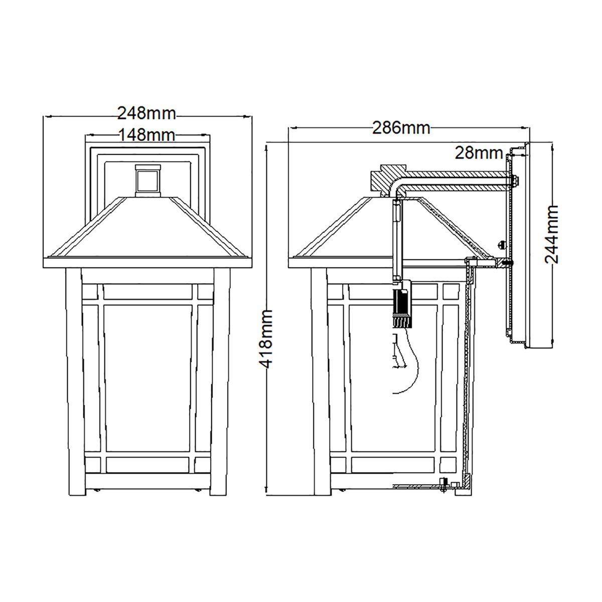 Cedar Point Light Wall Lantern in Large in Black