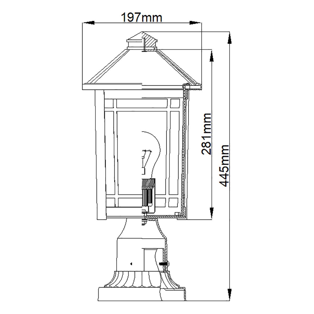 Cedar Point Light Pedestal in Black
