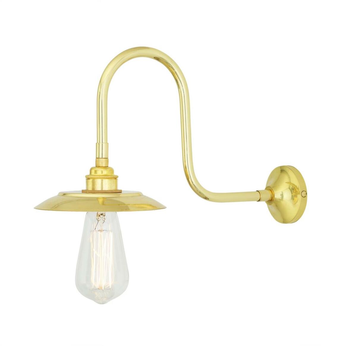 Reznor Vintage Swan Neck Wall Light with Brass Shade