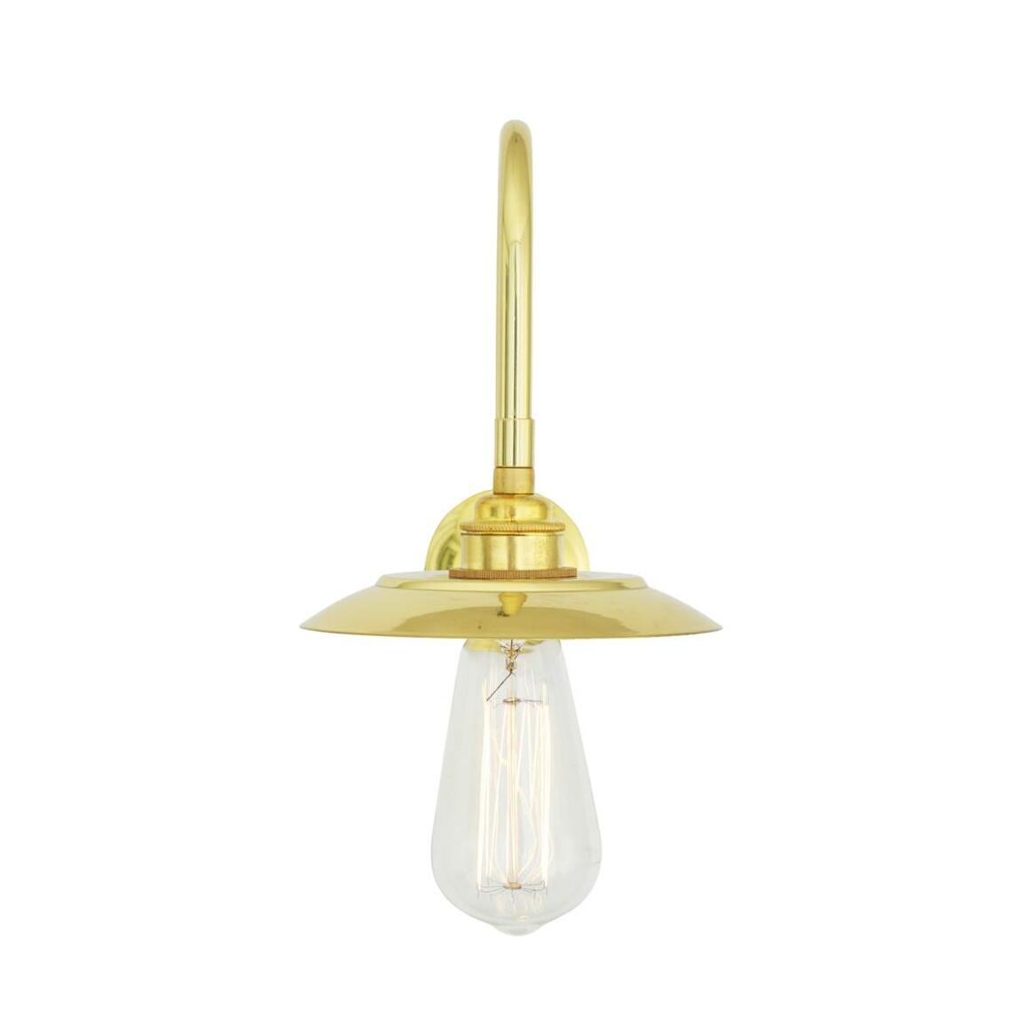 Reznor Vintage Swan Neck Wall Light with Brass Shade