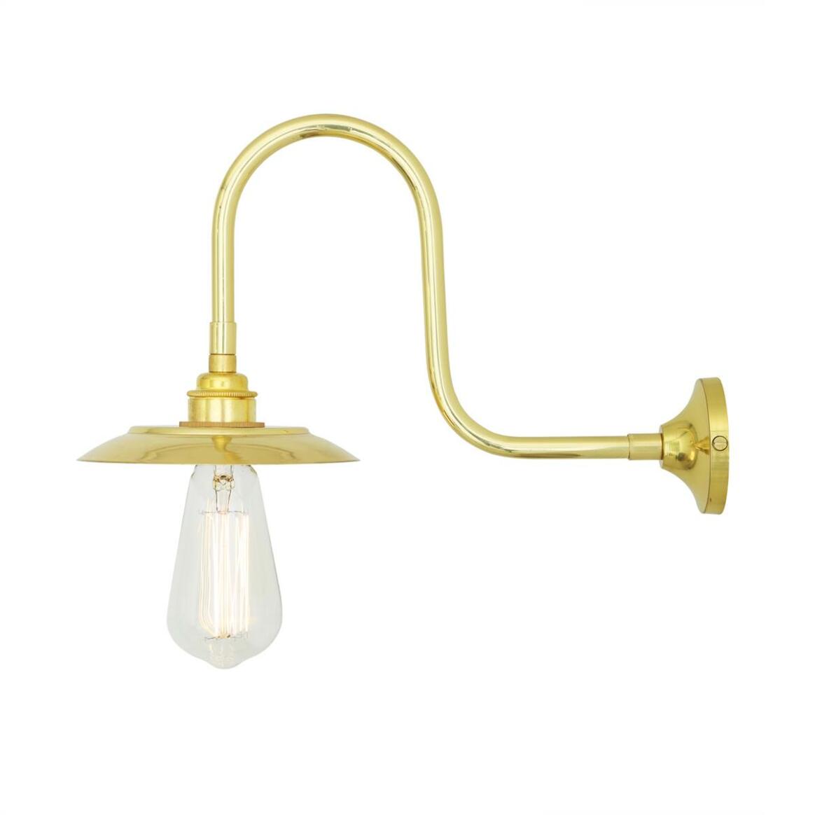 Reznor Vintage Swan Neck Wall Light with Brass Shade
