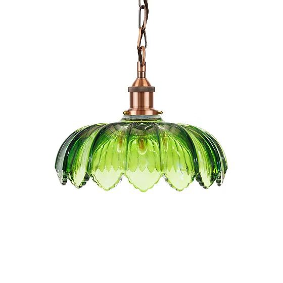Organic Flora Green Glass Pendant Light