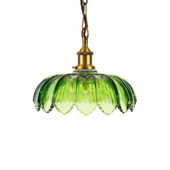 Organic Flora Green Glass Pendant Light