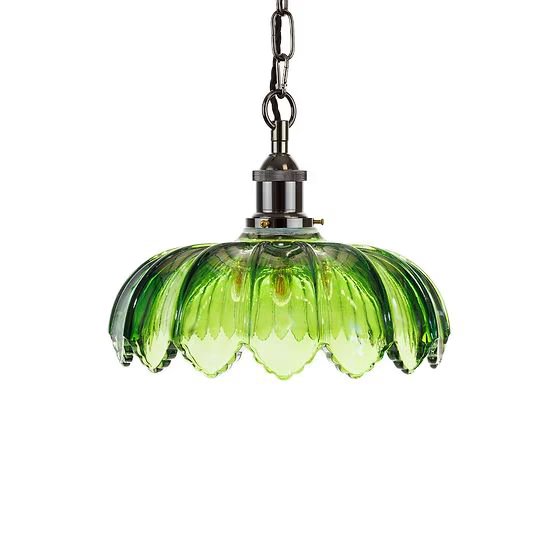 Organic Flora Green Glass Pendant Light