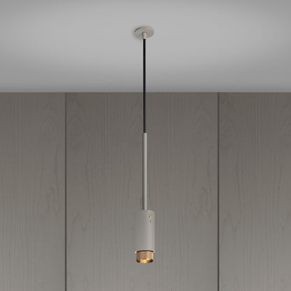Exhaust Pendant Light / Linear / Stone Brass, Front view.