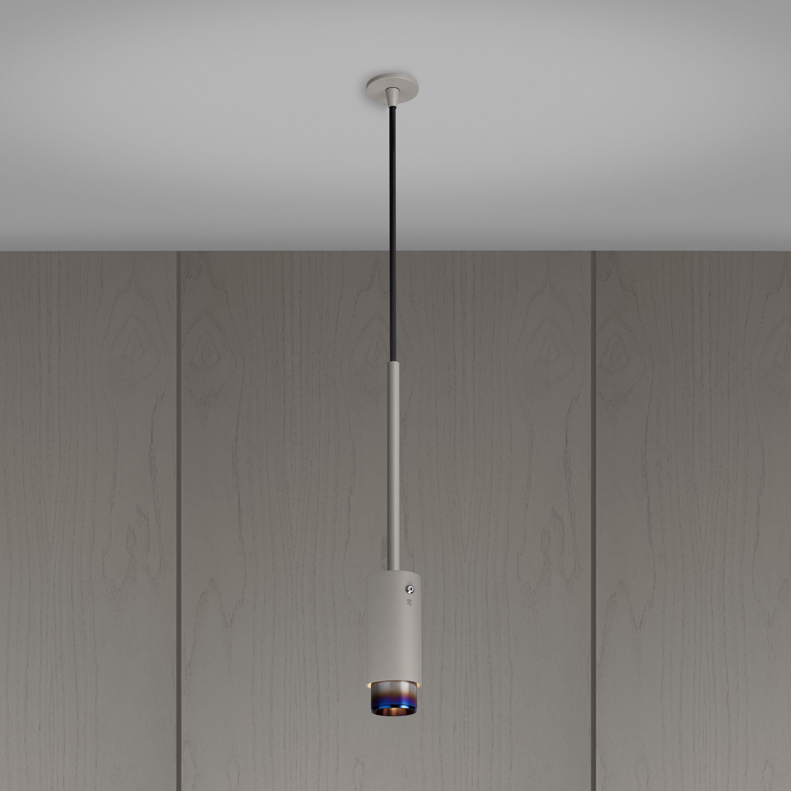 Exhaust Pendant Light / Linear / Stone Burnt Steel, Front view.