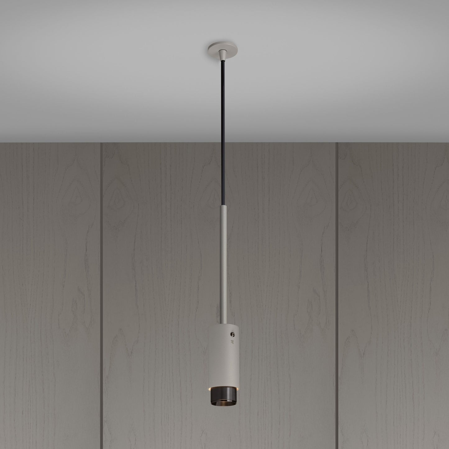 Exhaust Pendant Light / Linear / Stone Gun metal, Front view.