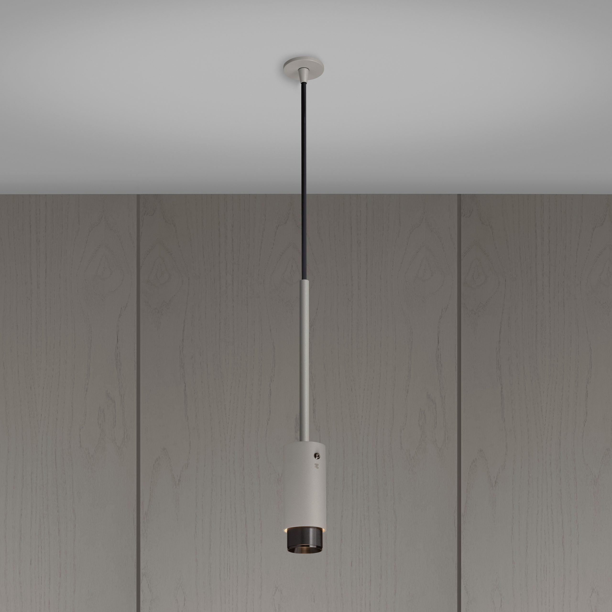 Exhaust Pendant Light / Linear / Stone Gun metal, Front view.