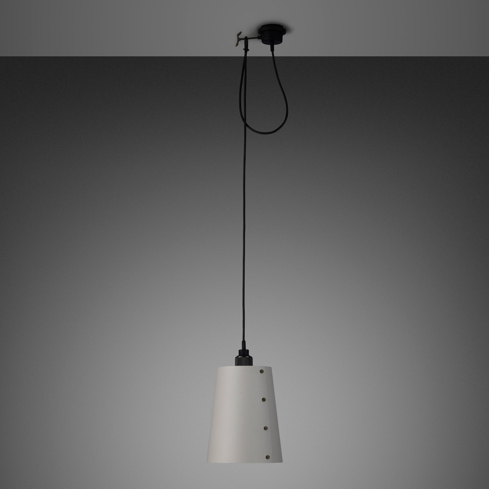 Hooked 1.0 Large Pendant Light / Stone smoked bronze, front view.