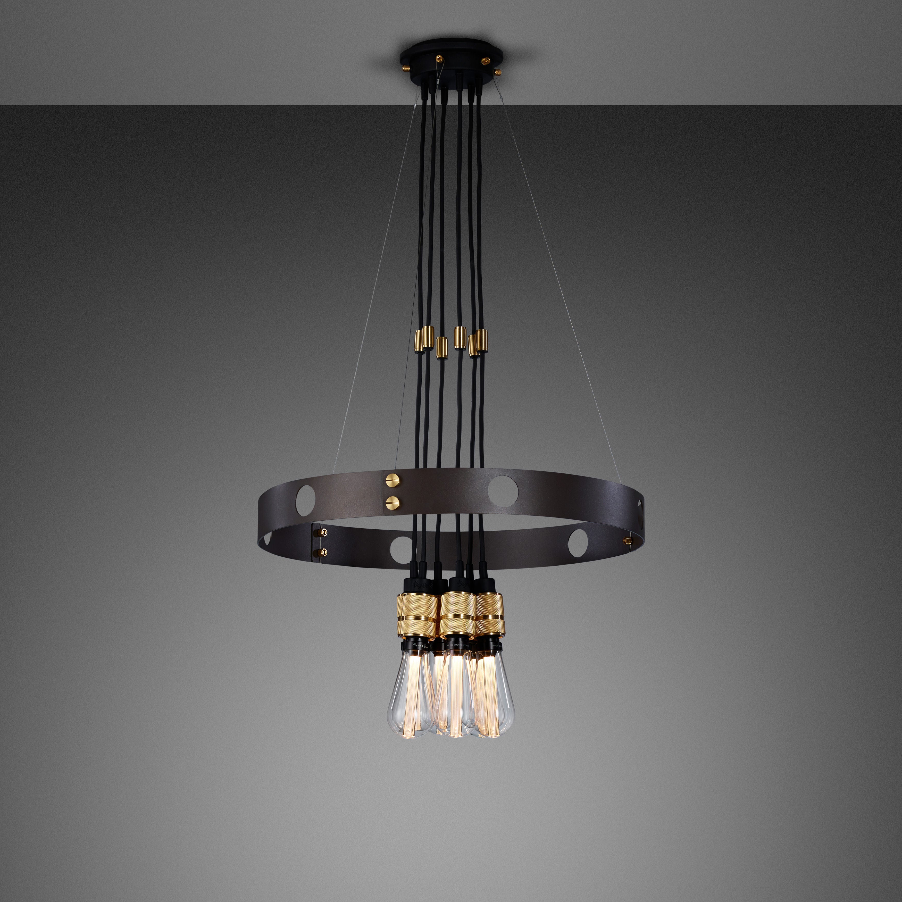 Brass Hero Light/ Graphite Pendant Ceiling Light