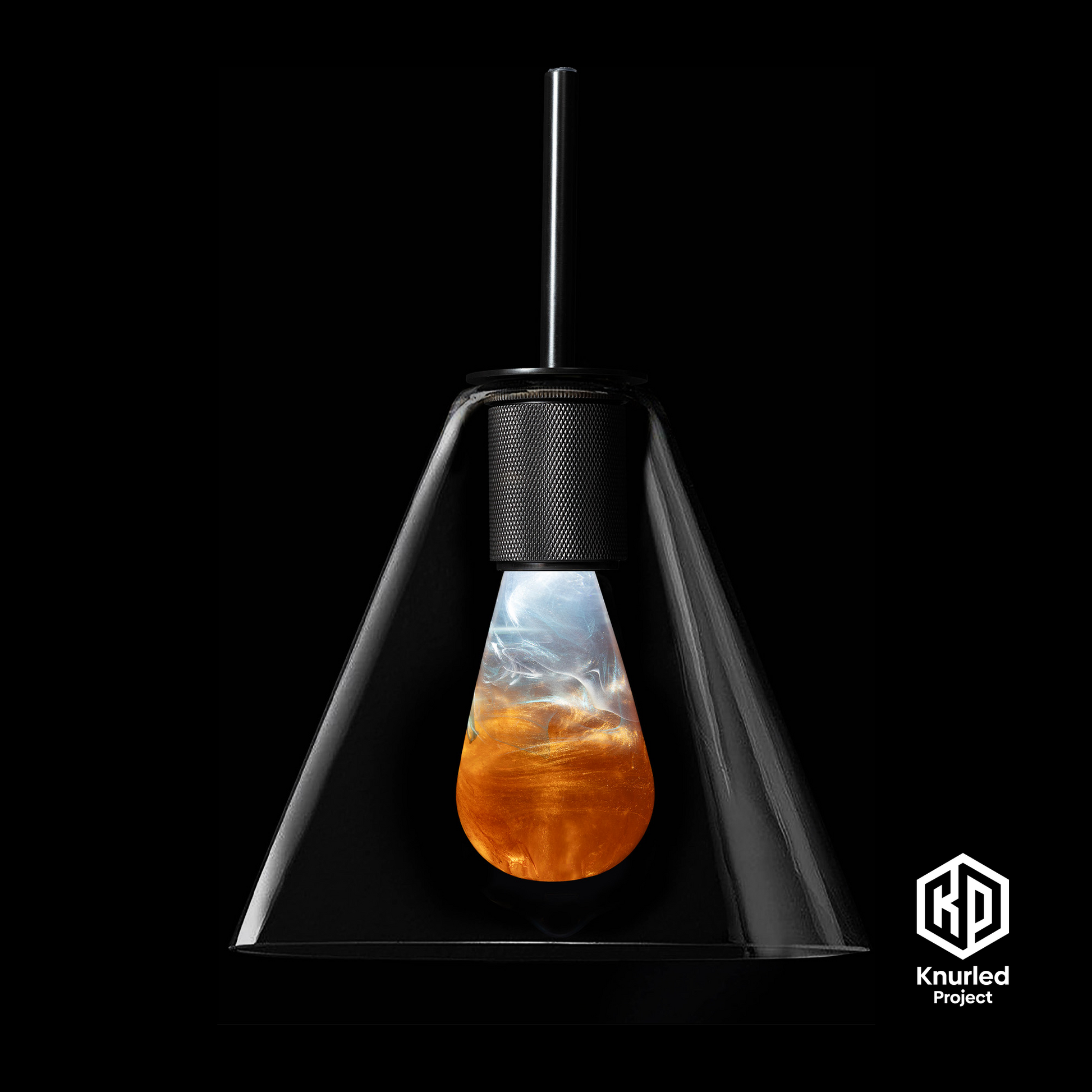 matte black 3 drop molten mood bulbs cone shade product photo 2